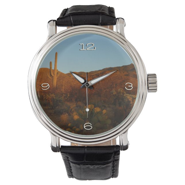 Reloj De Pulsera Paisaje del desierto de Saguaro Sunset I Arizona (Anverso)
