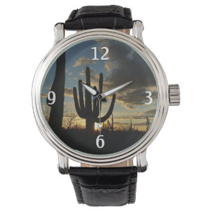 Reloj De Pulsera Paisaje del desierto de Saguaro Sunset II Arizona