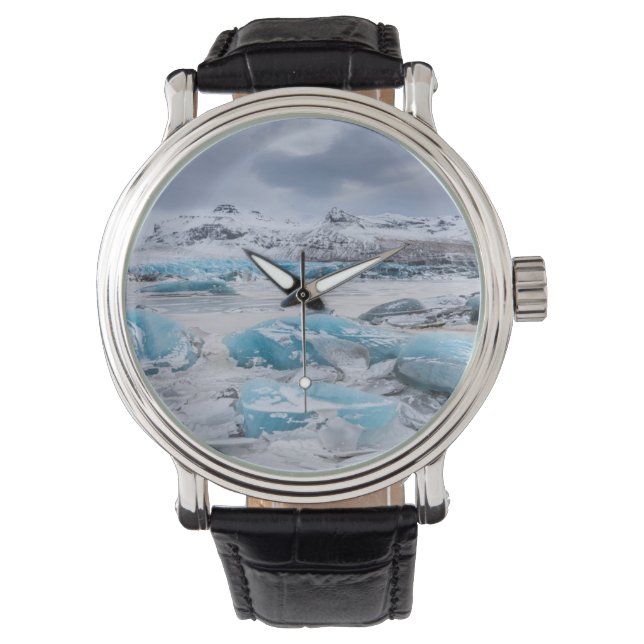 Reloj De Pulsera Paisaje glaciar del hielo, Islandia (Anverso)