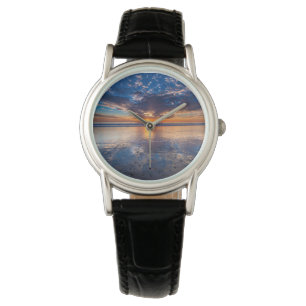 Reloj De Pulsera Paisaje marino dramático, puesta de sol, CA