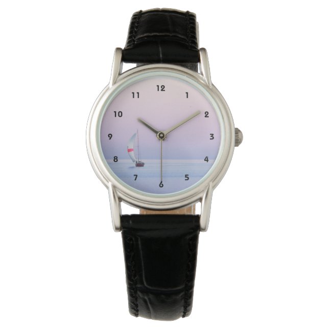 Reloj De Pulsera Paisaje marino pastoral con velero (Anverso)
