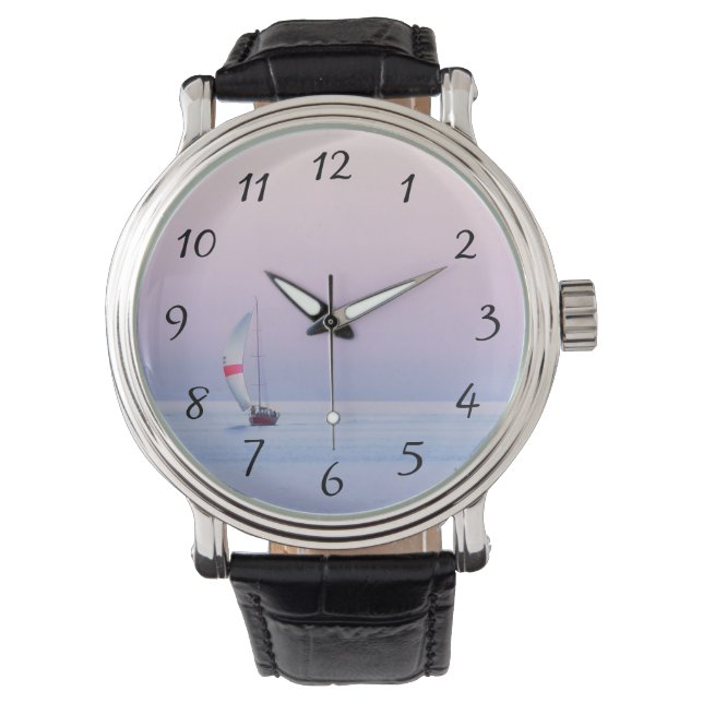 Reloj De Pulsera Paisaje marino pastoral con velero (Anverso)