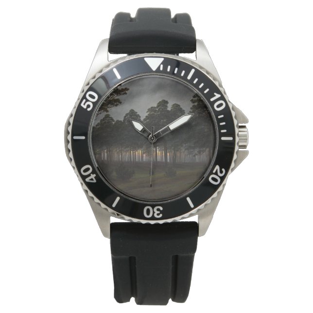 Reloj De Pulsera Paisaje nocturno (por Caspar David Friedrich) (Anverso)