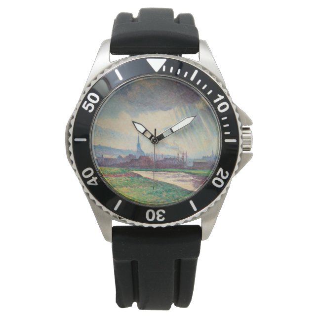 Reloj De Pulsera Paisaje rural con río (por Maximilien Luce) (Anverso)
