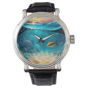 Reloj De Pulsera Paisaje submarino tropical