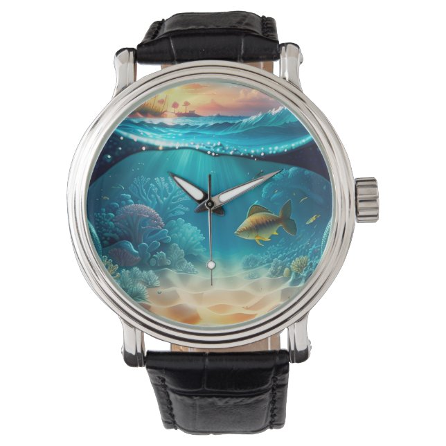 Reloj De Pulsera Paisaje submarino tropical (Anverso)