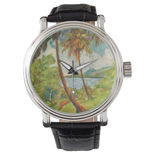 Reloj De Pulsera Paisaje tropical en Martinica (Charles Laval) (Anverso)