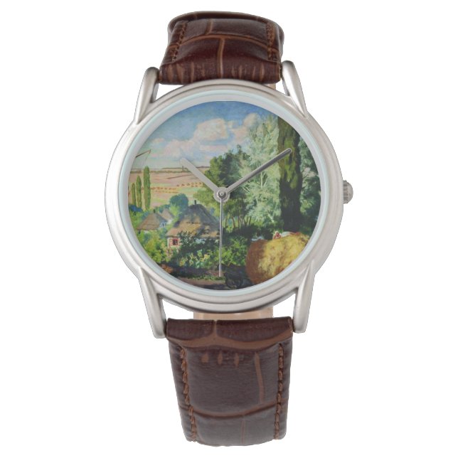 Reloj De Pulsera Paisaje ucraniano (granjas rurales) (arte de Ucran (Anverso)