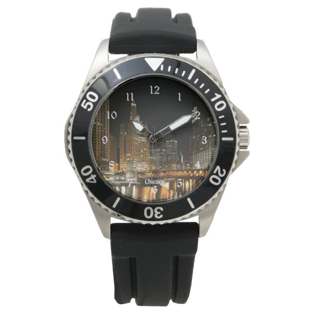 Reloj De Pulsera Paisaje urbano de Chicago (Anverso)
