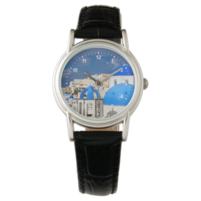 Reloj De Pulsera Paisaje urbano de Santorini, Grecia (Anverso)