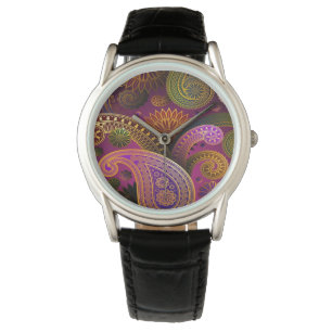 Reloj De Pulsera Paisley Purple
