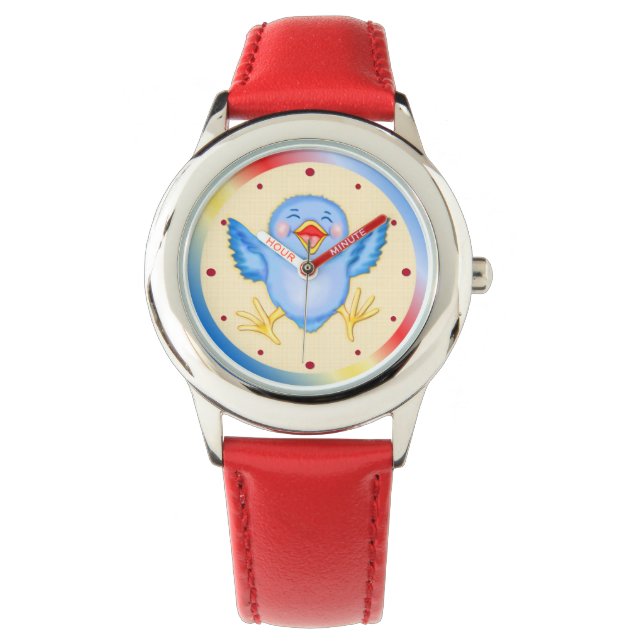 Reloj De Pulsera Pájaro azul de la felicidad (Anverso)