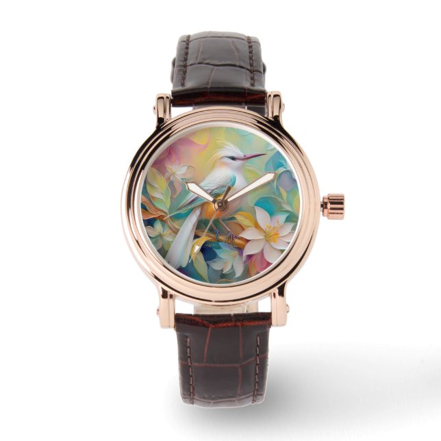 Reloj De Pulsera Pájaro de Fantasía Rumped Dorado (Anverso)