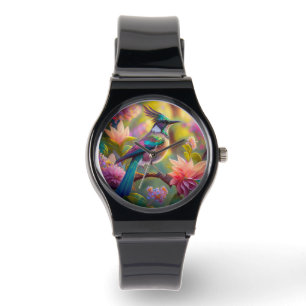 Reloj De Pulsera Pájaro de Jay Fantasy con cabeza verde