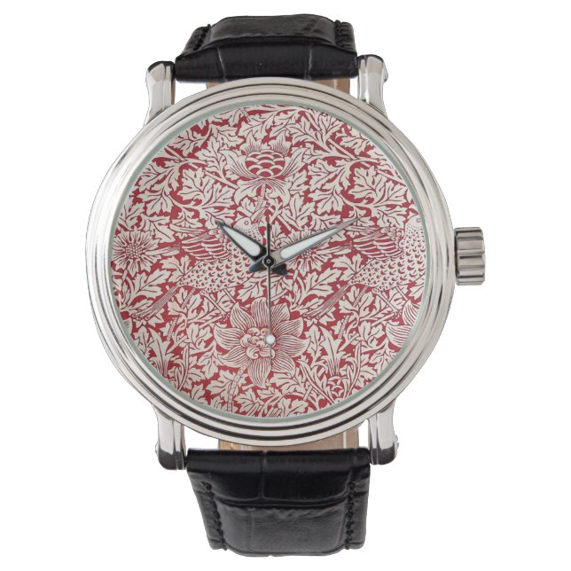 Reloj De Pulsera Pájaro Y Anémona De William Morris (Anverso)