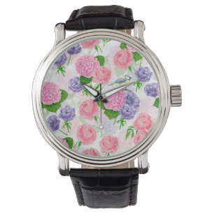 Reloj De Pulsera Pájaro y flores
