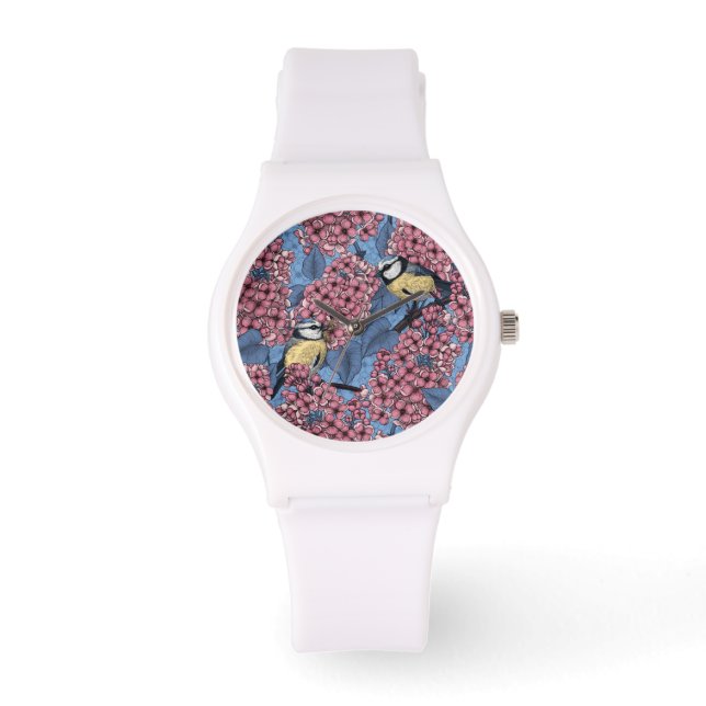 Reloj De Pulsera Pájaros en el jardín de lilas (Anverso)