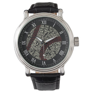 Reloj De Pulsera Palabras de argot del béisbol Calligram