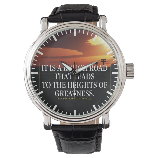 Reloj De Pulsera Palabras motivacionales: el camino duro conduce a  (Anverso)