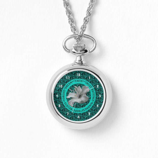 Reloj De Pulsera Palabras motivadoras Hibiscus Inspirador (Anverso)
