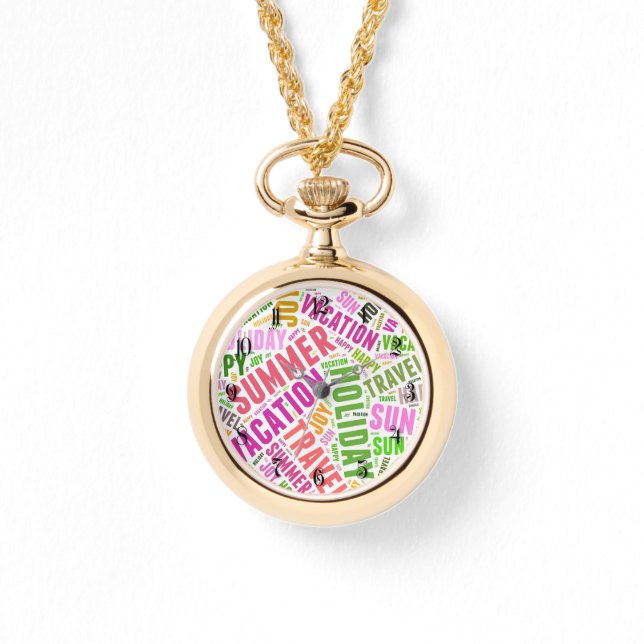 Reloj De Pulsera Palabras relacionadas con las vacaciones (Anverso)