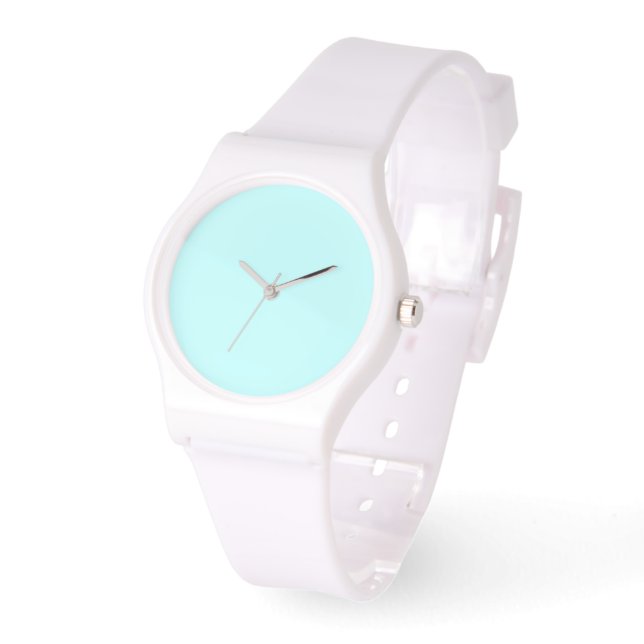 Reloj De Pulsera Pale Aqua Dial White Silicone (Ángulo)