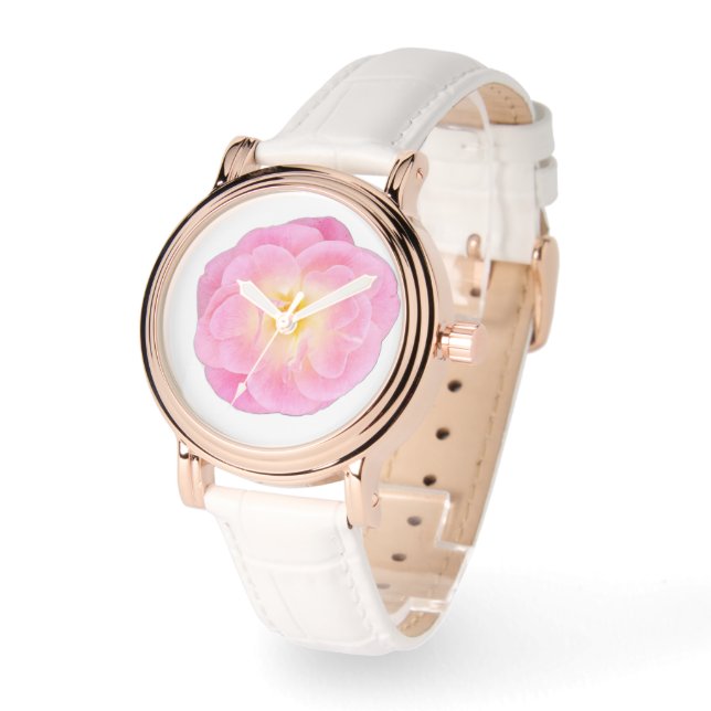 Reloj De Pulsera Pale Pink Rose Watch (Ángulo)