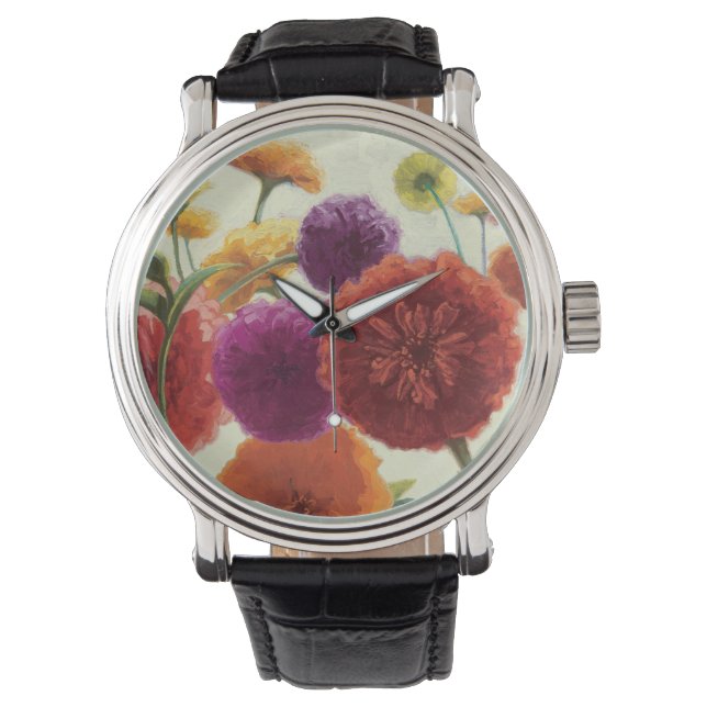 Reloj De Pulsera Paleta pura Zinnias (Anverso)