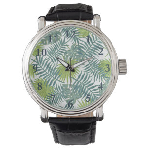 Reloj De Pulsera Palm Tree Fronds Pintando Hawaian