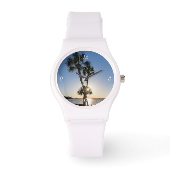 Reloj De Pulsera Palm Tree Scissors Silhouette SporthWatch (Anverso)