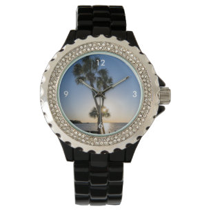 Reloj De Pulsera Palm Tree Scissors Silhouette Watch