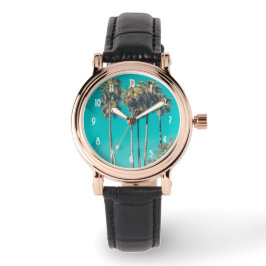 Reloj De Pulsera Palm Trees Tropicales California Retro