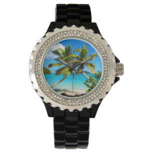 Reloj De Pulsera Palmeras de playa de Maho Bay - St John Watches