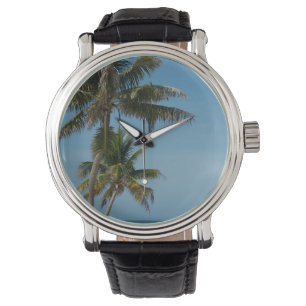 Reloj De Pulsera Palmeras y playa de arena blanca