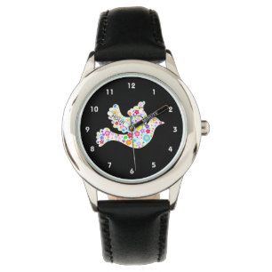 Reloj De Pulsera Paloma blanca de flores