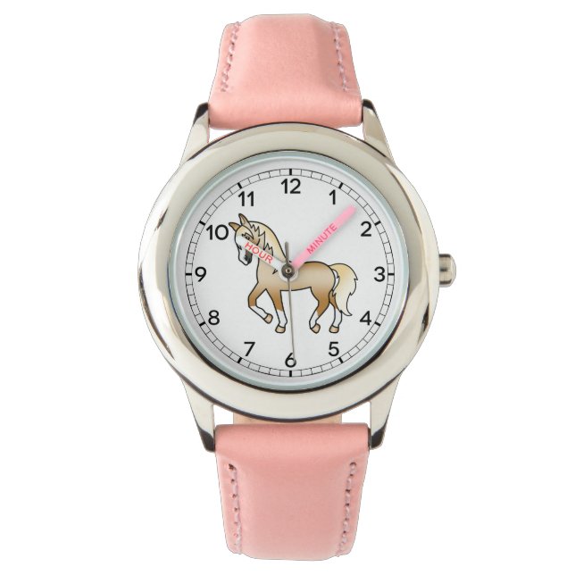 Reloj De Pulsera Palomino Trotting Horse Cute Personalizado Ilustra (Anverso)