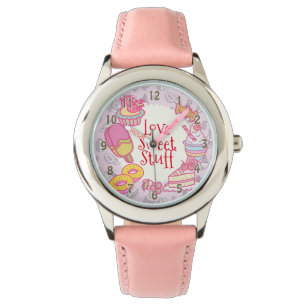 Reloj De Pulsera Panadería Dulce y Bebidas Rosa