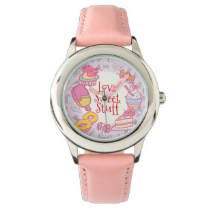 Reloj De Pulsera Panadería Dulce y Bebidas Rosa