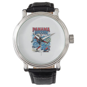 Reloj De Pulsera Panamá Fútbol Esqueleto Delantero Naciones Cartel 