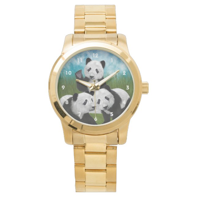 Reloj De Pulsera Panda Bear Cub Love (Anverso)