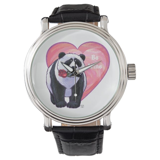 Reloj De Pulsera Panda Bear El día de San Valentín (Anverso)