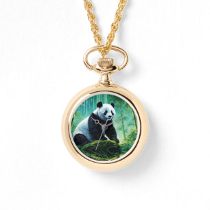 Reloj De Pulsera Panda gigante en el bosque de Bambú