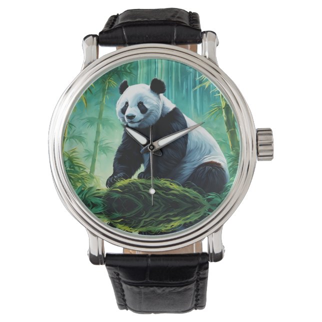 Reloj De Pulsera Panda gigante en el bosque de Bambú (Anverso)