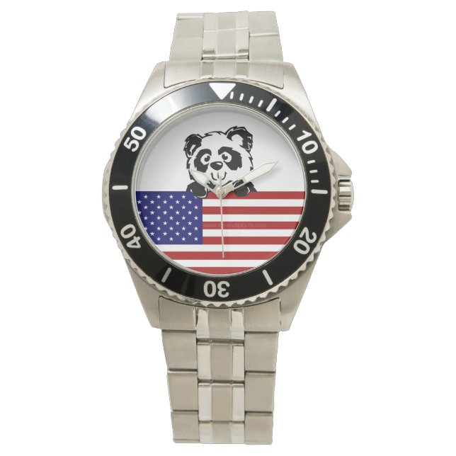 Reloj De Pulsera Panda patriótico (Anverso)