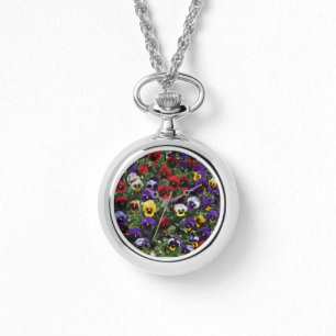 Reloj De Pulsera Pansies de tres colores: Una sinfonía de colores e