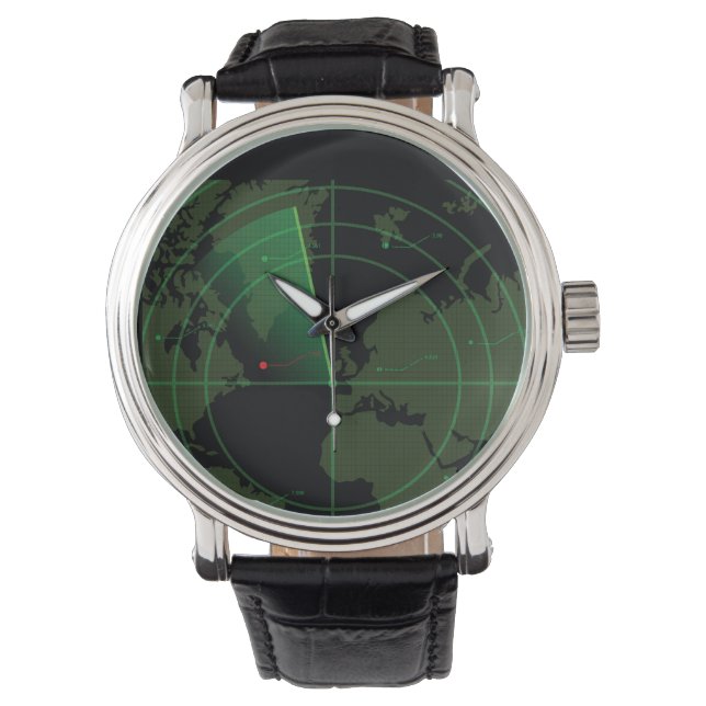 Reloj De Pulsera Pantalla de radar retro (Anverso)