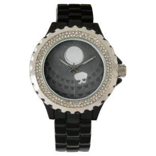 Reloj De Pulsera Panteón Cráneo Ligero Roma Italia Negro y Blanco