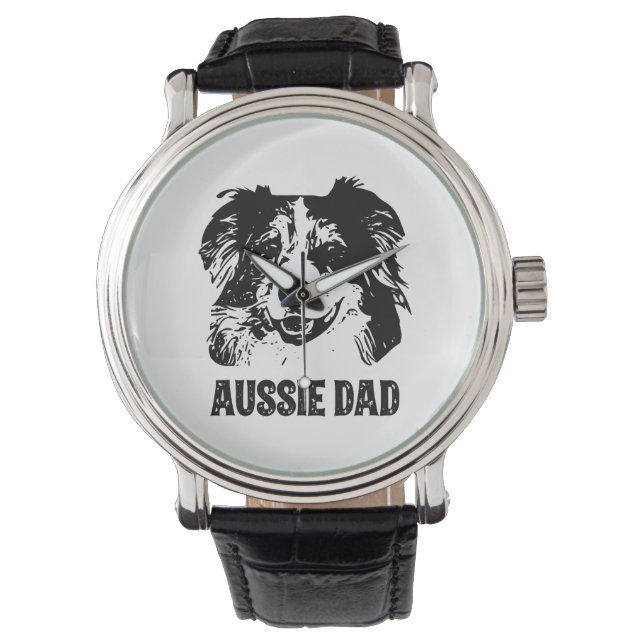 Reloj De Pulsera Papá Aussie - Padre Pastor Australiano (Anverso)