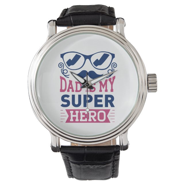 Reloj De Pulsera Papá es mi superhéroe (Anverso)