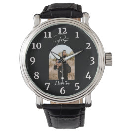 Reloj De Pulsera Papa I Love You Personalized Moderne Photo